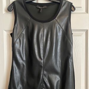 Bcbgmaxazria faux leather top